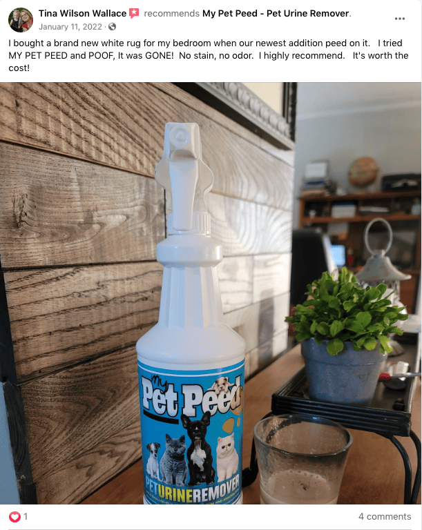 MY PET PEED and POOF, It was GONE! My Pet Peed Pet Urine Remover